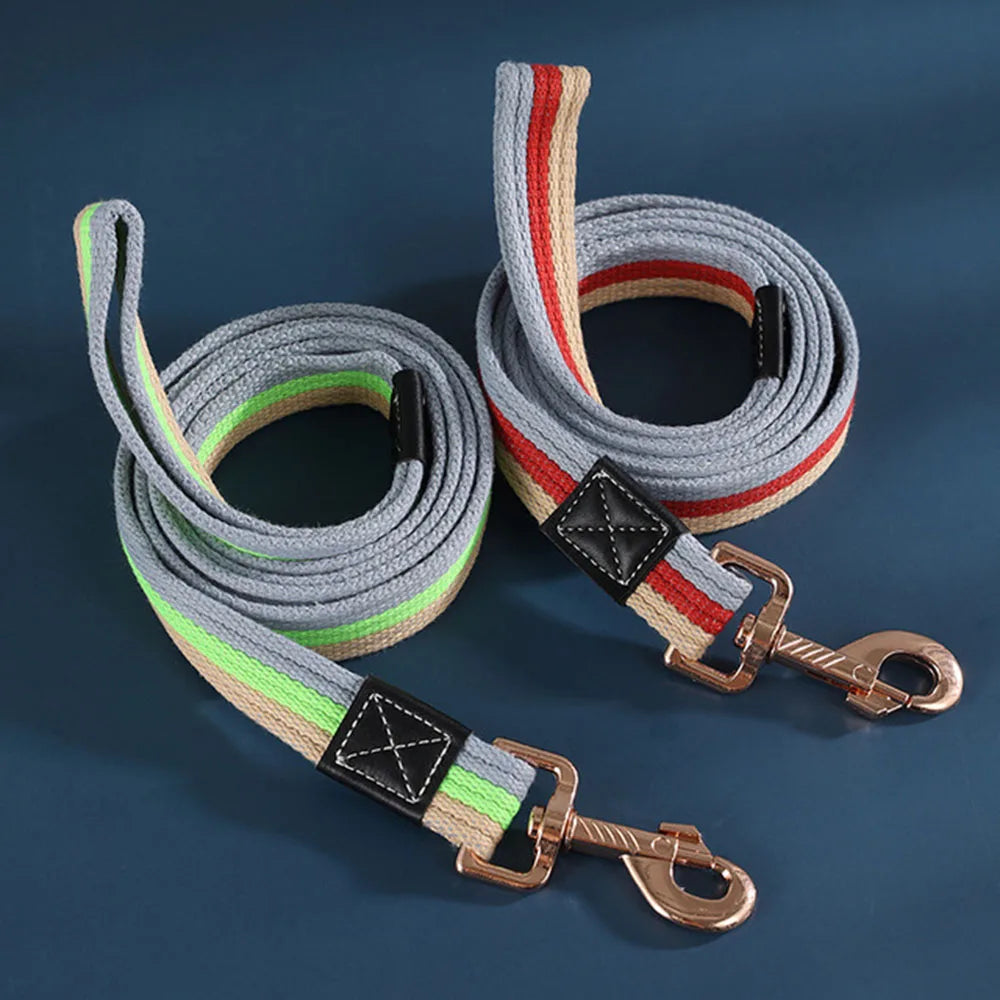 Thick Canvas Dog Leash Comfortable Cotton Non-slip Dog Training Walking Leash Resistant for Small Medium Large Dogs Pet Products