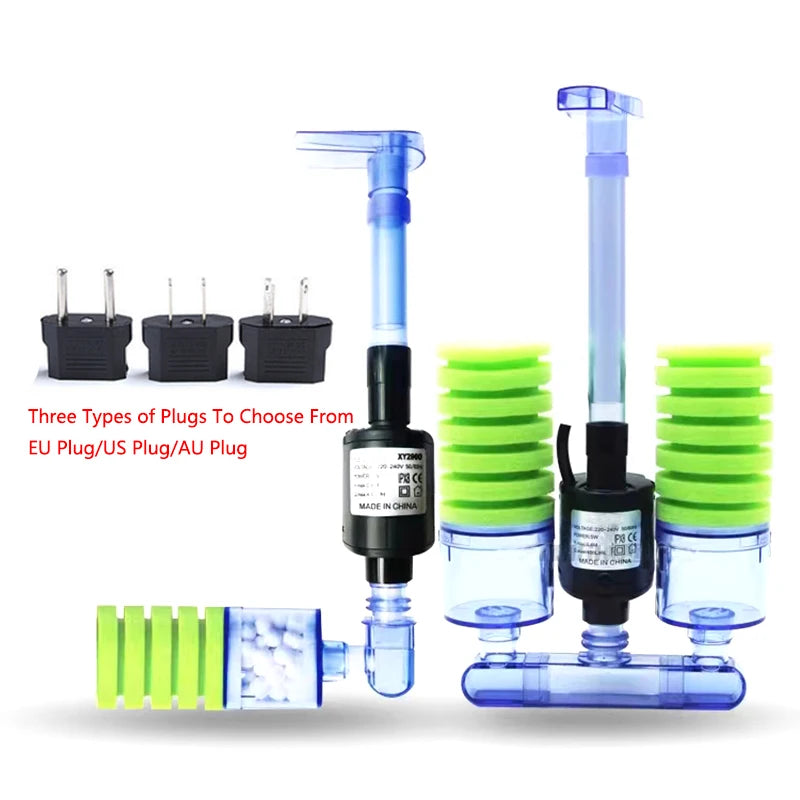 Aquarium Filter With Pump For Fish Tank Air Pump Skimmer Biochemical Sponge Filter Aquarium Bio Ball Filters Filtro Aquario