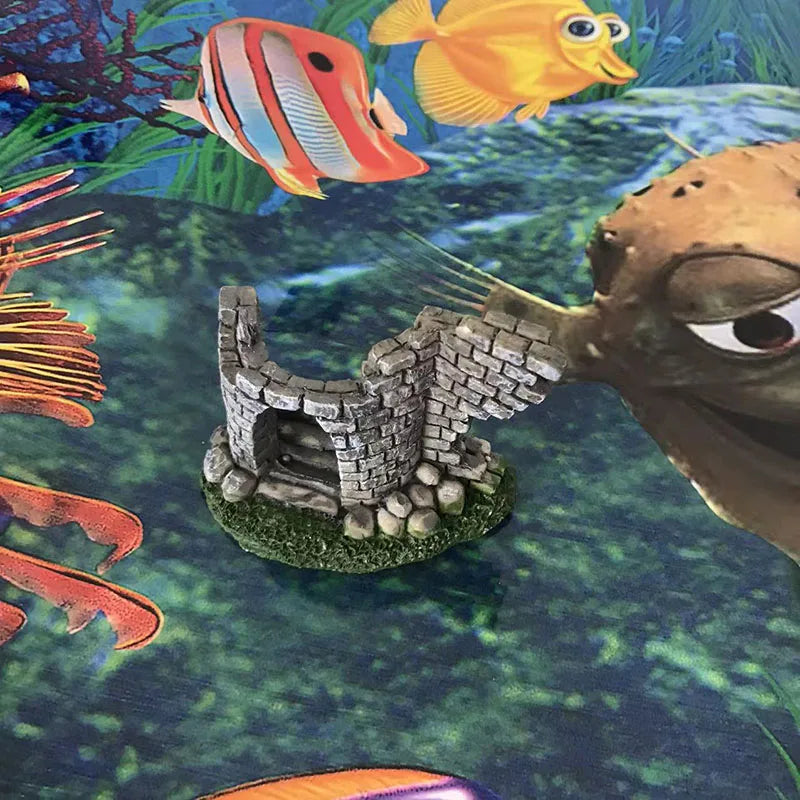 Resin Door Aquarium Decoration Fish Tank Ornament Acuario Rocks for Aquarium Fish Decor For Small Fish Shrimp Shelter House Hot