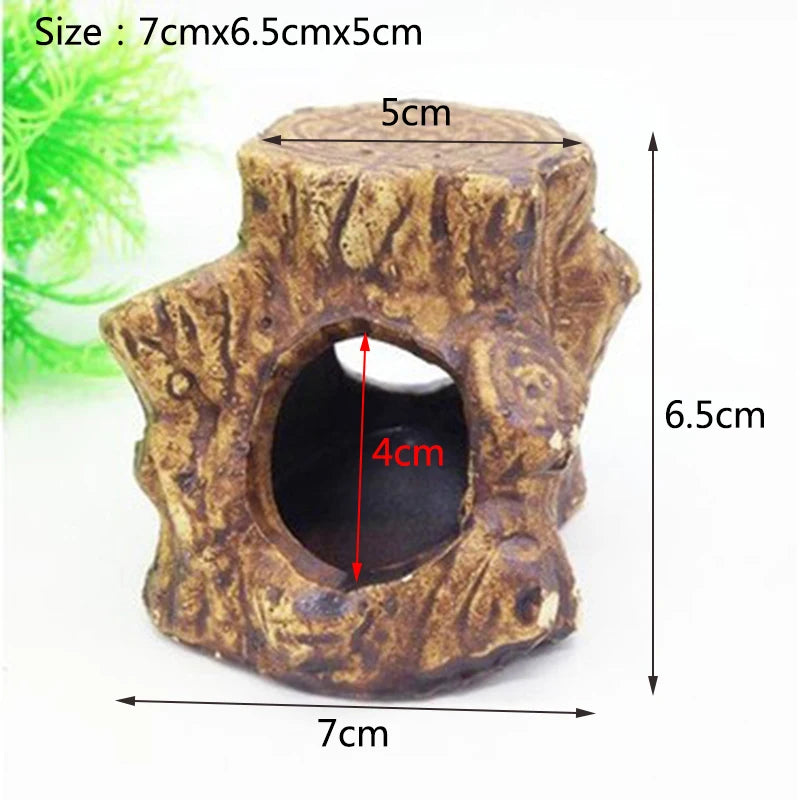 1Pcs Ceramic Aquarium Decoration Fish Shrimps Shelter House Pottery Scorpion House Canister Simulation Stone Fish Tank Decors