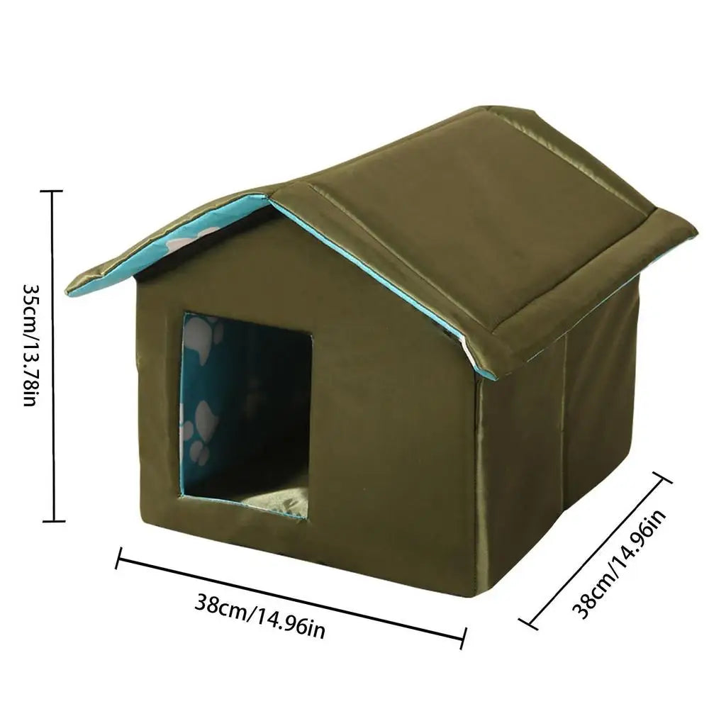 Outdoor Cat House Collapsible Winter Pet Shelter For Cats Outside Cat House With Removable Soft Mat For Outdoor Indoor Cats