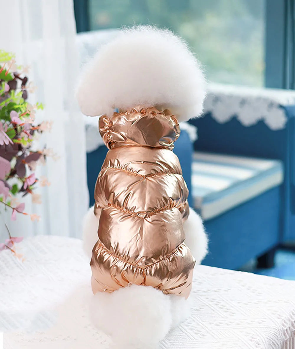 Dog Puppy Winter Coat for Small Dogs Waterproof Windproof Dog Jacket Warm Fleece Padded Pet Clothes for Teddy Poodles Pomeranian