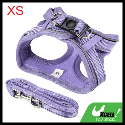 UXCELL Dog Harness Slip Lead Dog Leash 2pcs Sets Adjustable Dog Lead Step-in Puppy Pet Vest for Small Medium Dogs