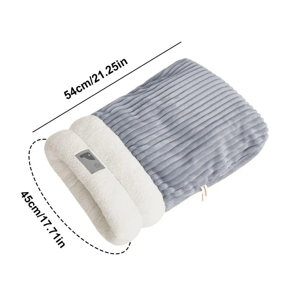 Cat Winter Sleeping Bag Thickened Warm Cat Snuggle Sack 360 Wrap Comfortable Cat Beds For Indoor Cats Washable Soft Plush House