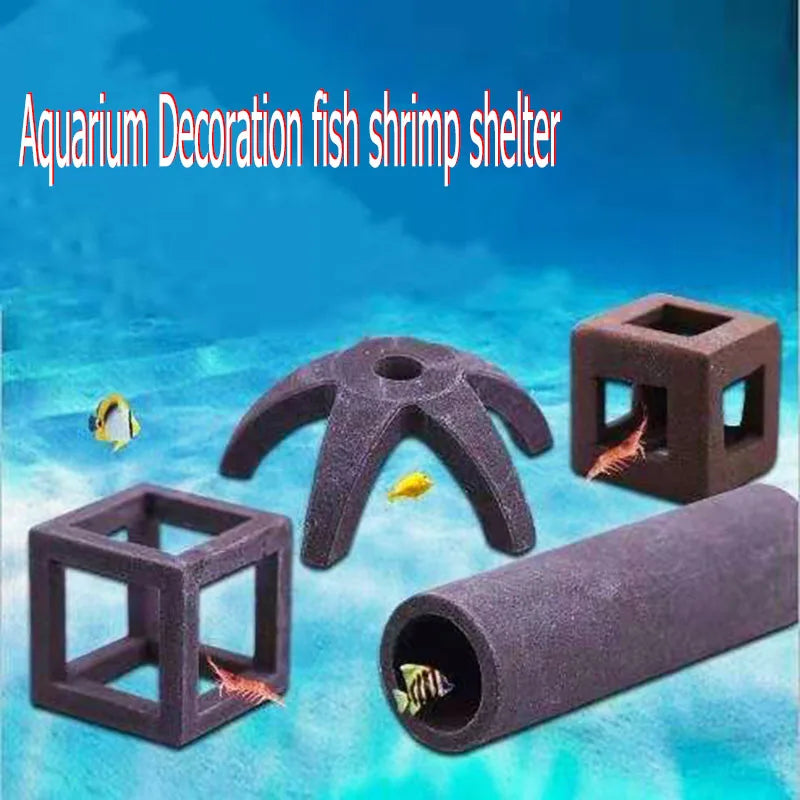 1pcs Ceramic House For Aquarium Fish Shrimps Spawn Shelter Breed House Pottery Scorpion House Canister Simulation Stone Ornament