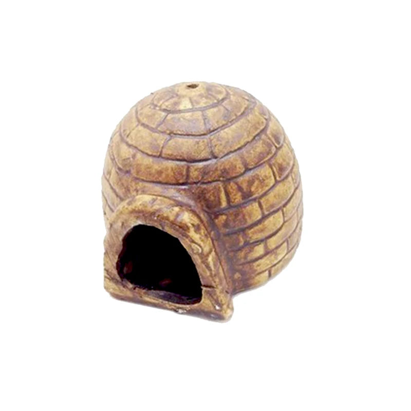 1Pcs Ceramic Aquarium Decoration Fish Shrimps Shelter House Pottery Scorpion House Canister Simulation Stone Fish Tank Decors