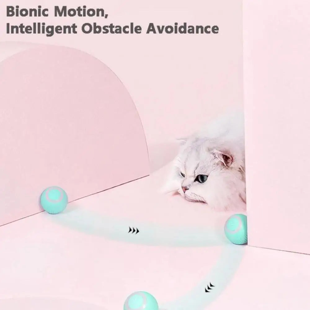USB Charging Pet Toys Pet Ball Intelligent Avoidance Auto Moving Cat Ball Toy Automatic Rolling Robotic Cat Kitten Moving Toy