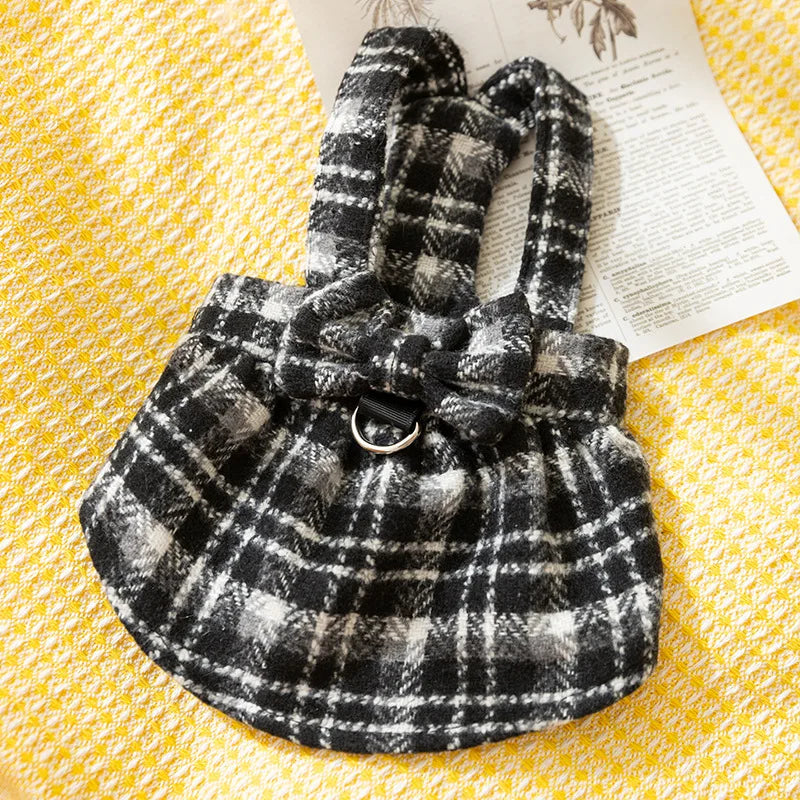 Autumn Winter Warm Pet Dog Dress Puppy Shirt Luxury Dog Clothes Thickened Striped Plaid Dog Costume Chihuahua Bichon Dog Coat