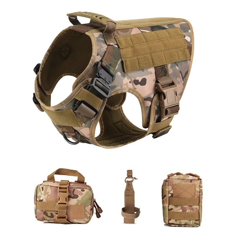 K9 Tactical Military Vest Pet German Shepherd Golden Retriever Tactical Training Dog Harness and Leash Set For All Breeds Dogs
