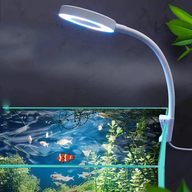 8W 5V USB Aquarium Light LED Waterproof Fish Tank Lighting Underwater Fish Lamp Aquariums Decor Plant Lamp Adjustable LED light