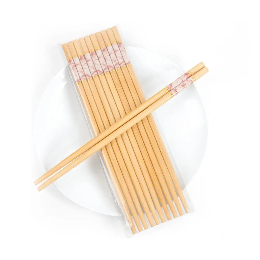 Green And Healthy Natural Bamboo Chopsticks 5 Pairs New Home Use Mildew-proof And High Temperature Resistant Environmentally
