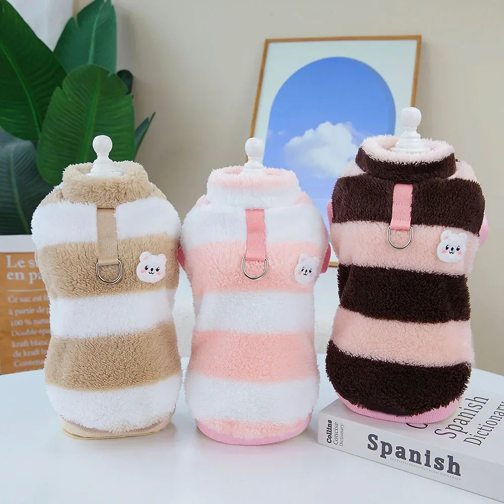 Soft Coral Fleece Cat Shirt Dog Vest Pet Dog Clothes for Small Dogs Puppy Clothing Pet Sweater Spring Autumn Winter Pet Outfits