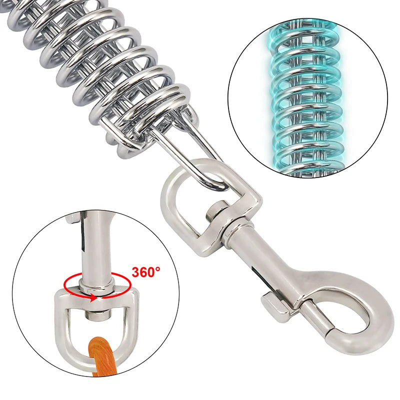 Steel Wire Dog Tie Out Cable, Dog Runner for Yard, Durable Superior Clips, Silver Dog Chains