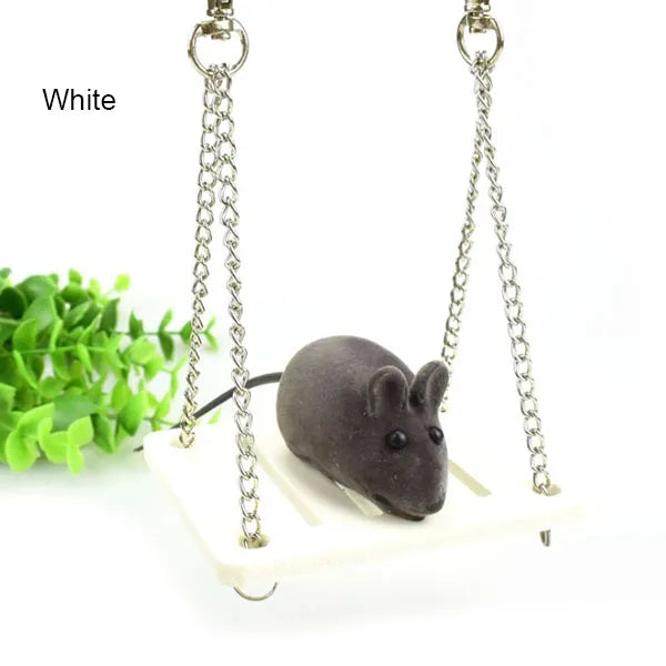 1Pcs Swing Toy Pet Hamster Toys Hanging Gadget Wooden Cage Accessories Supplies Amuse Mouse Natural Wood Toy for Small Pets