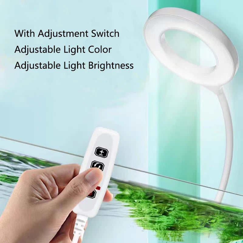 8W 5V USB Aquarium Light LED Waterproof Fish Tank Lighting Underwater Fish Lamp Aquariums Decor Plant Lamp Adjustable LED light