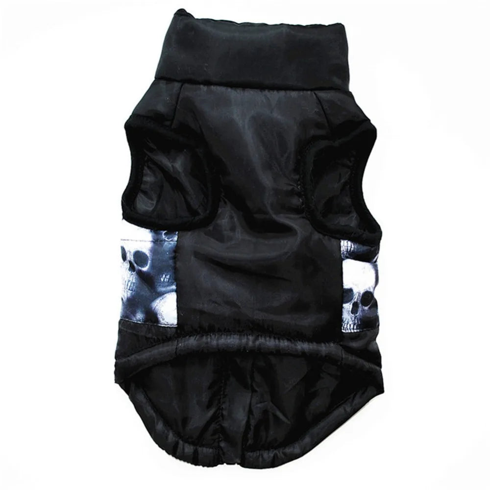 Windproof Pet Vest Jacket Winter Warm Big Dog Clothes Puppy Harness Clothing Funny Printed Coat for Small Medium Dogs Cats XS-XL