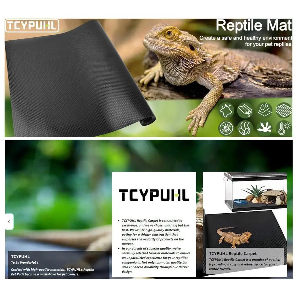 Reptile Carpet Anti-Slip Terrarium Liner Substrate Climbing Animals Breeding For Bearded Turtles Snakes Iguana Tortoises