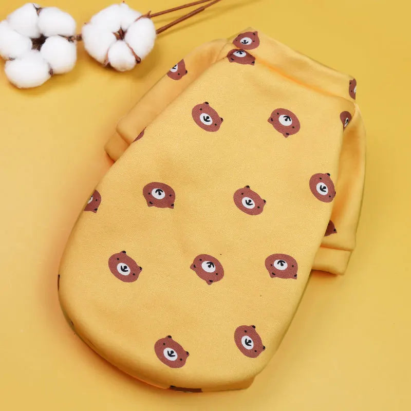 Pet Dog Costume Cute Printed Pet Coat Cotton Soft Pullover Dog Shirt Jacket Sweatshirt Hoodie Cat Clothes Suit Sweater Outfit