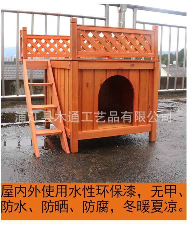 Teddy's Nest Kennel Wooden Cage Kennel Dog Furniture Small Double Deck Kennel Cat Villa Cat Nest Cattery