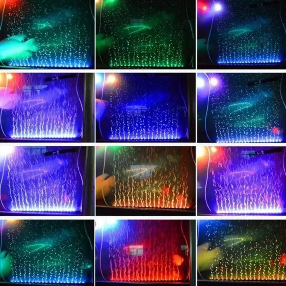 Fish Tank LED Bubble Light Colorful Light With Aquarium Remote Control Color Changing Bubble Light LED Diving Light Fish Tank