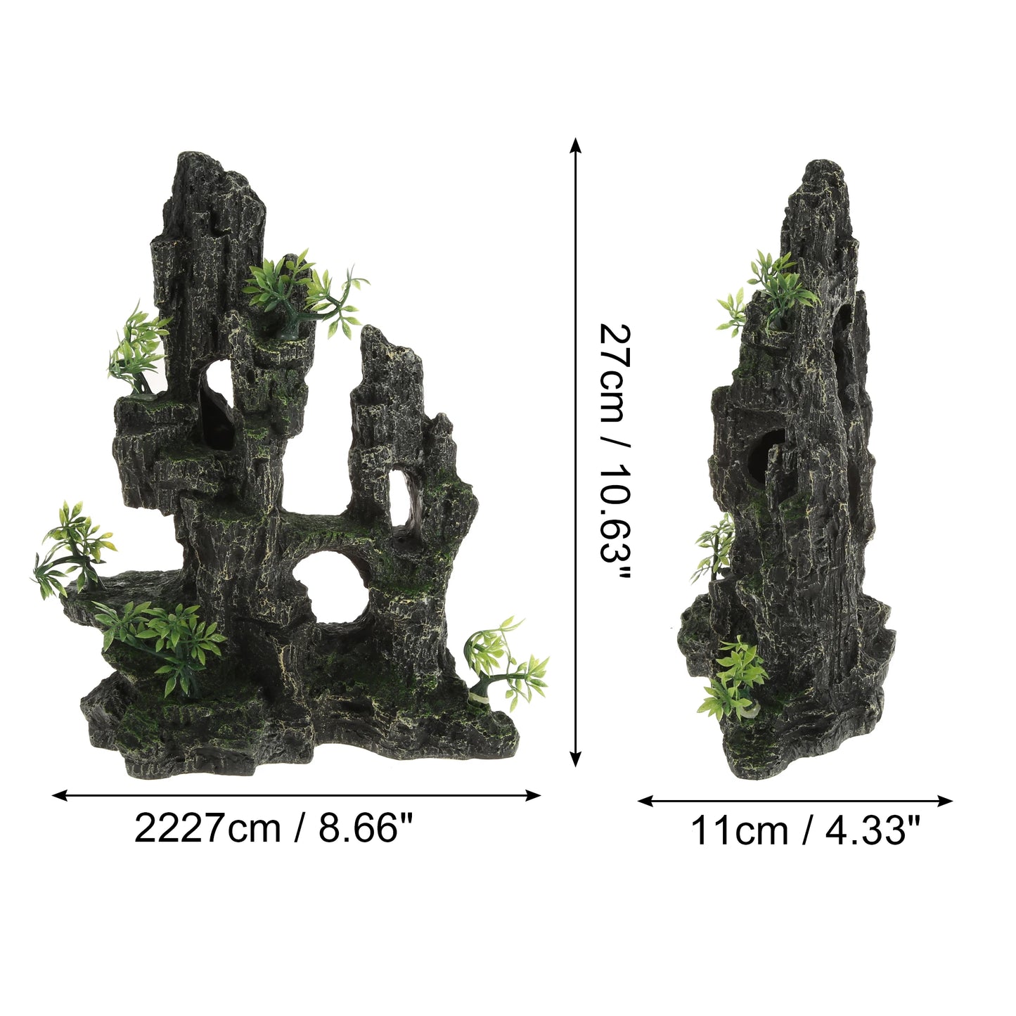 UXCELL Artificial Resin Rockery Fish Tank Landscape Aquarium Decor Mountain Hiding Cave Pet Supplies Ornament Accessories