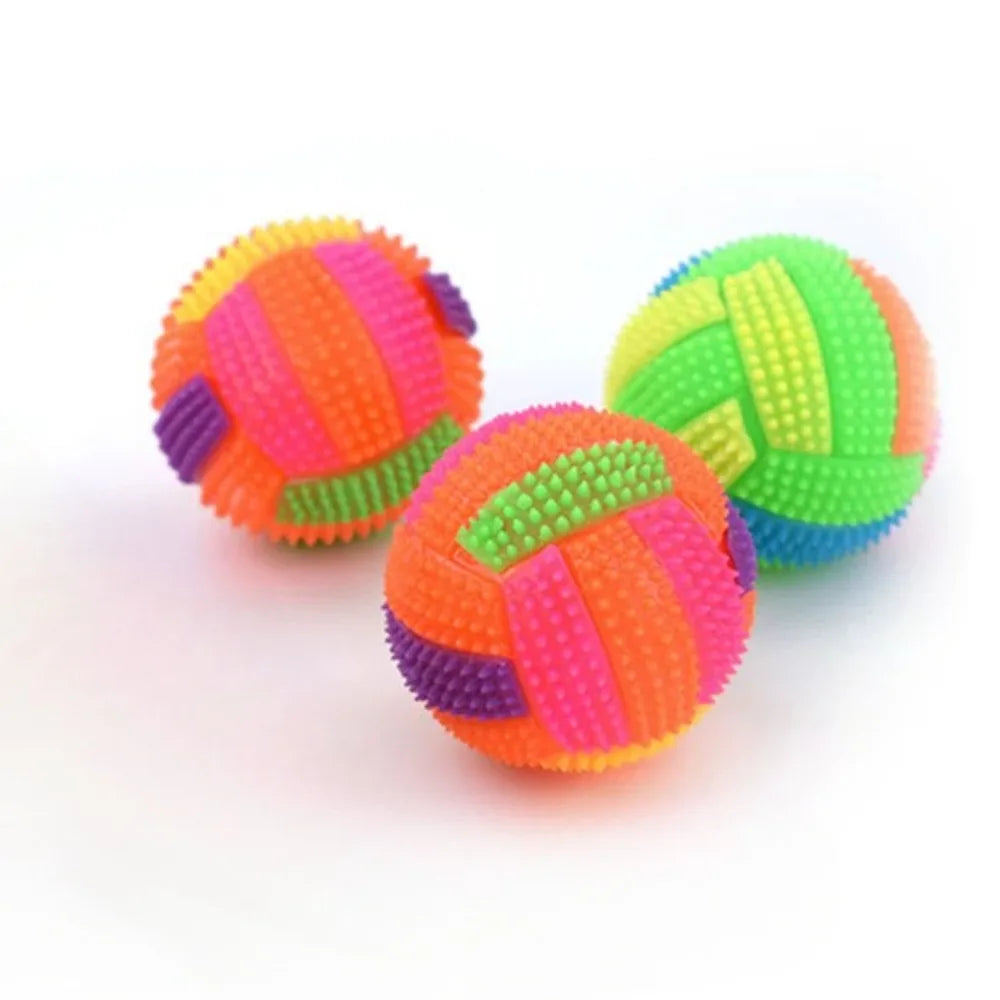 Fun Pet Toys Small Dog Flash Ball Dog Toys Ball Colorful Glowing Elastic Ball Dog Training Throwing Ball interative Toy Ball