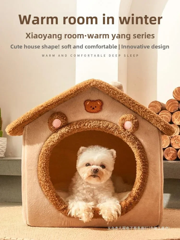 The kennel is universal in all seasons, the house type is small, the dog can be dismantled and washed, the dog house cat litter