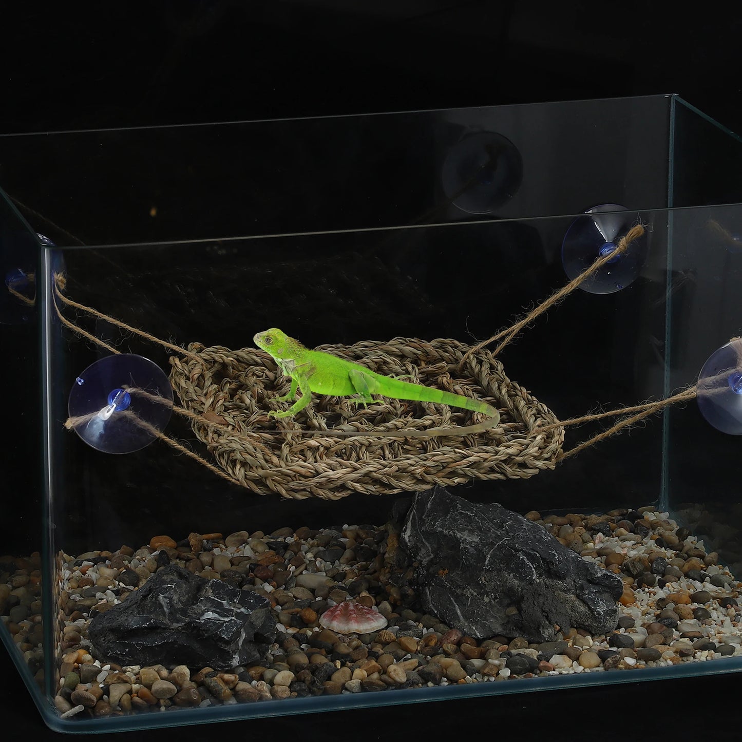 UXCELL Reptile Climbings Jute Ropes Hermit Climbing Rope Ladder Trapez With Suction Cup for Tank Terrarium Accessories