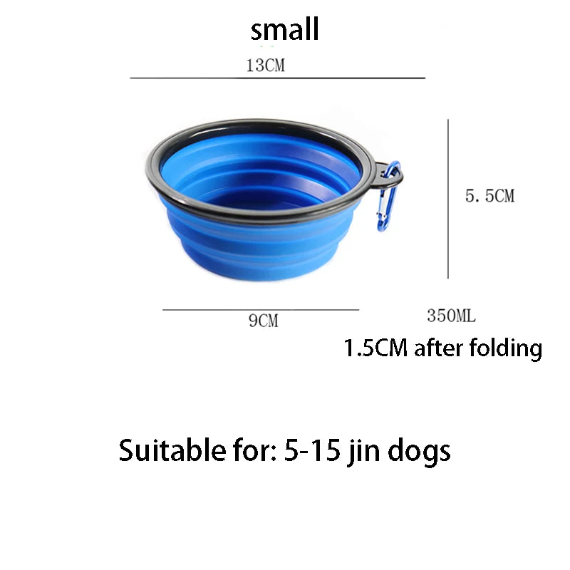 350/1000ml Large Collapsible Dog Pet Folding Silicone Bowl Outdoor Travel Portable Puppy Food Container Feeder Dish Bowl
