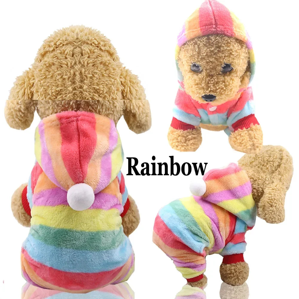 Pet Dog Soft Warm Jumpsuits Clothing for Dogs Pajamas Fleece Small Puppy Coat Pet Outfits Hoodie Clothing Cats Clothes Christmas