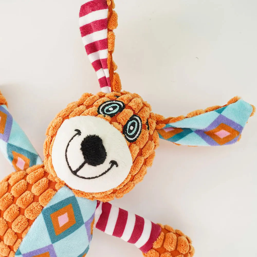 Squeaky Dog Toys for Small Medium Dogs, Elephant Rabbit Fox Plush Dog Chew Toys with Soft Fabric, Puppy Toys to Keep Them Busy