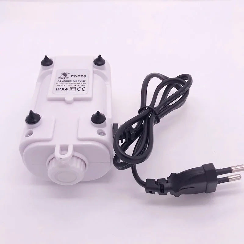220V 3.5W 8W 12W Aquarium Air Pump Fish Tank Mini Air Compressor Oxygen Pump Aquarium Fish Tank Accessories Two Outputs New2022
