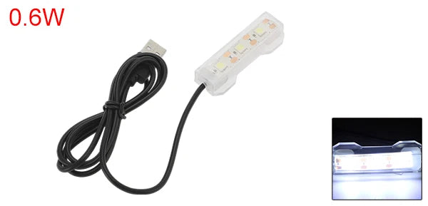 UXCELL Mini Aquarium Lamp USB Aquarium Lightings LED Desktop 3 Lamp Beads Fish Tank Light White/Blue/Red/Green/Yellow Light