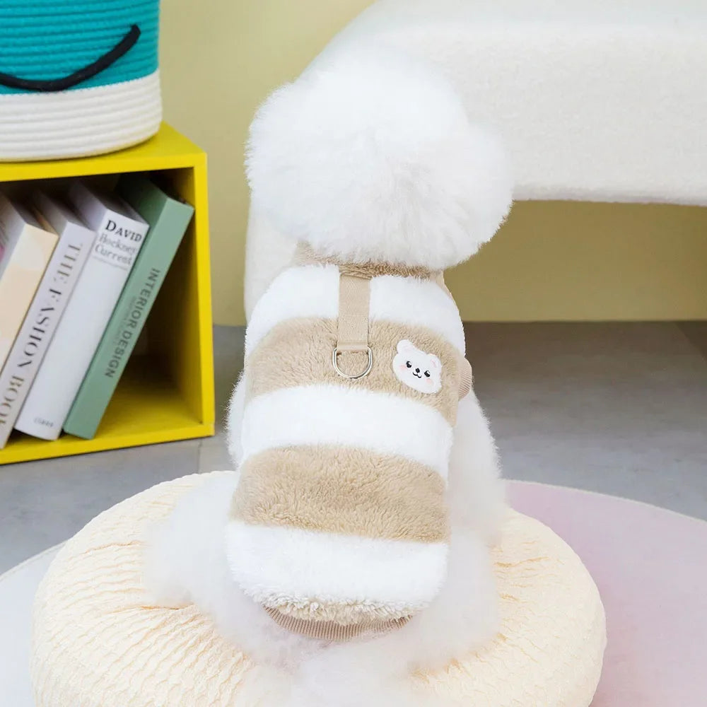 Soft Coral Fleece Cat Shirt Dog Vest Pet Dog Clothes for Small Dogs Puppy Clothing Pet Sweater Spring Autumn Winter Pet Outfits