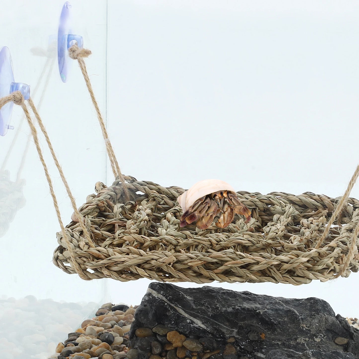 UXCELL Reptile Climbings Jute Ropes Hermit Climbing Rope Ladder Trapez With Suction Cup for Tank Terrarium Accessories