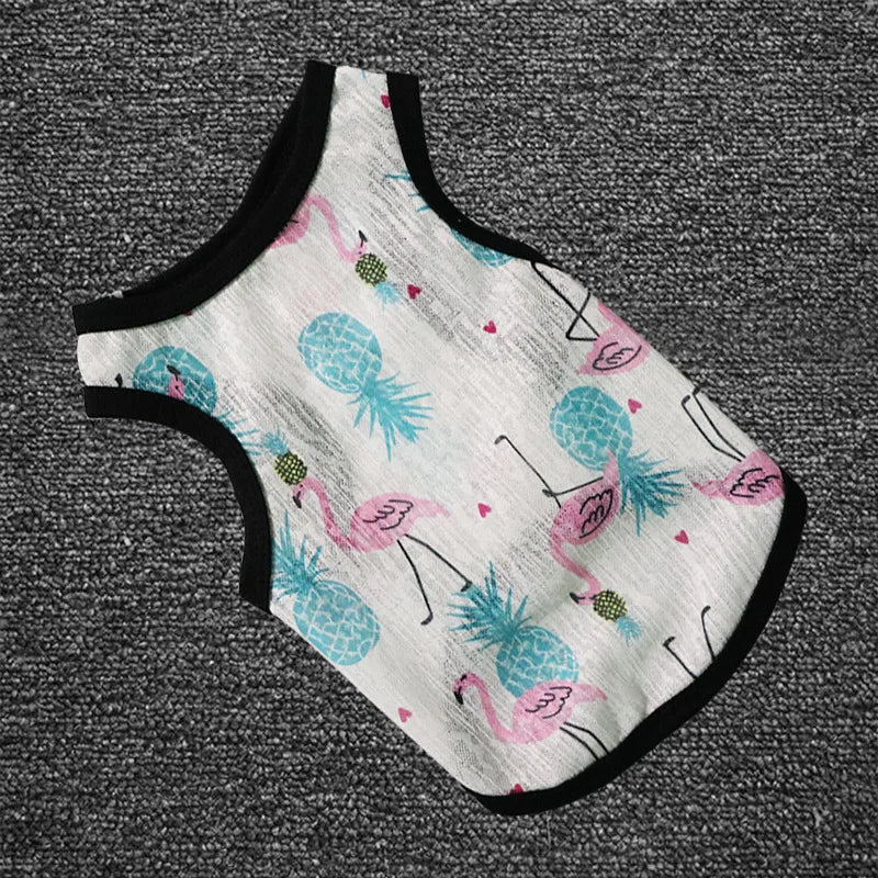 Summer Dog T-shirt Pet Clothing Chihuahua Clothes for Little Dog French Bulldog Printed Vest Pug Hoodie York Breathable Skirts