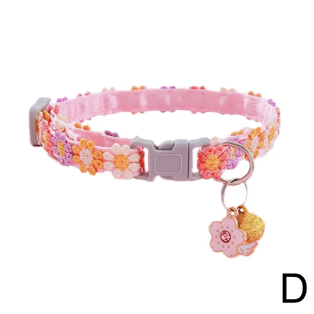 Pet Collar Adjustable Colorful Lace Flower Cat Collar Cute Product Kitten Cat Necklace Pet Dog Puppy Collar Bell Accessory O3N2