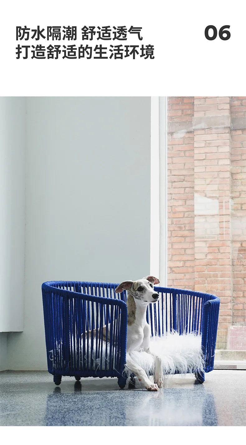 Zeze rope kennels universal in all seasons removable and washable cat litter dog bed small dog cute pet winter warm cat litter
