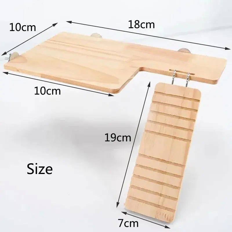 1pc Functional Wooden Hamster House Desk Platform Pet Stand Toy Station Board Pet Products Hamster Cage Golden Bear Toy Supplies