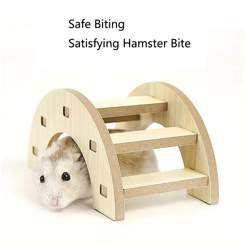 1pc Functional Wooden Hamster House Desk Platform Pet Stand Toy Station Board Pet Products Hamster Cage Golden Bear Toy Supplies