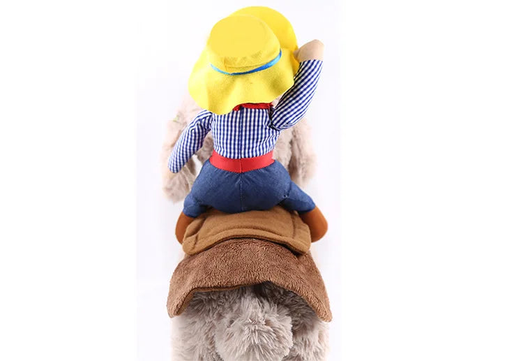 Pet Costume Dog Suit Cowboy Rider Style Dog Carrying Costume for Small Medium Large Dogs Halloween Clothes