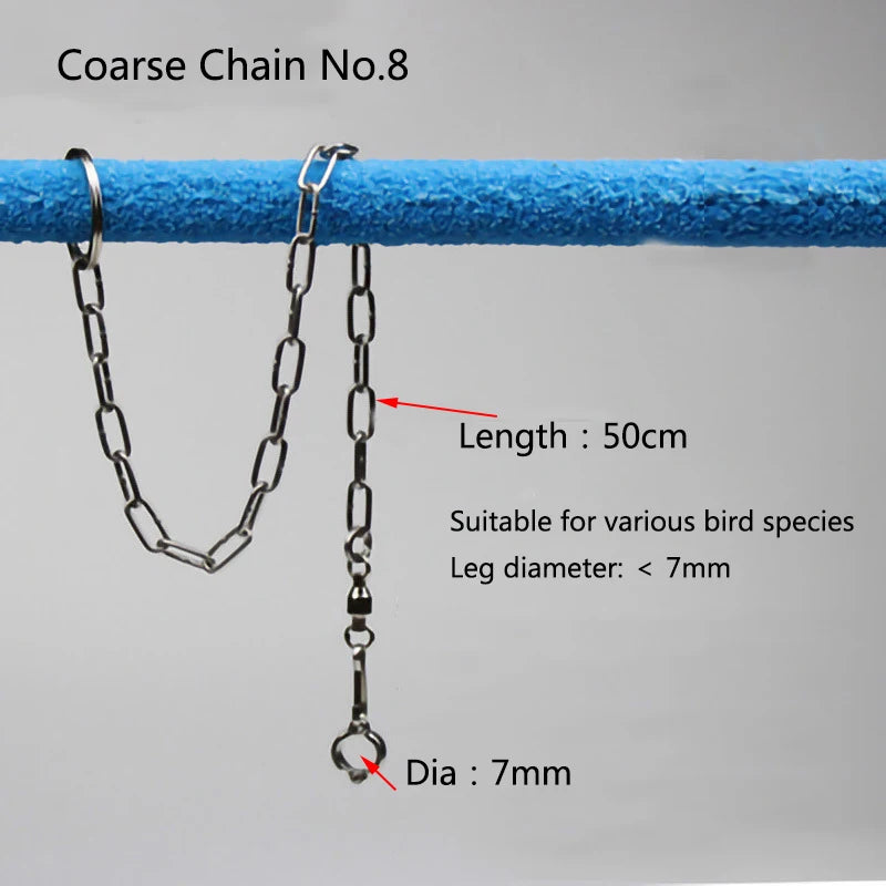 Stainless Steel Bird foot Chain Parrot Anti-flying Traction Rope Bird Feet Bracelet Alloy Foot Ring Pet Bird Training Leash