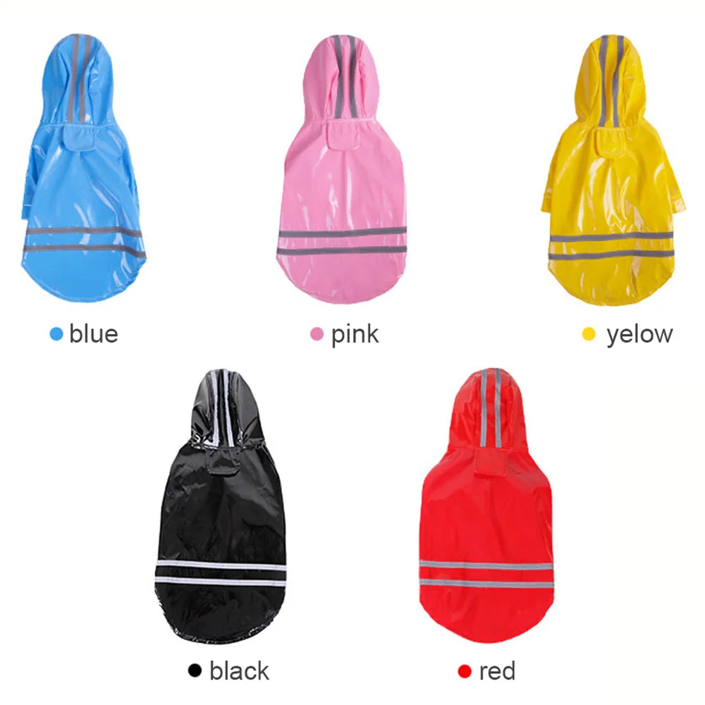 Dog Raincoat Waterproof Puppy Rain Jacket Outdoor Reflective Doggy Raincoat for Small Dogs Cats Pug Poncho Rainwear Pet Clothing
