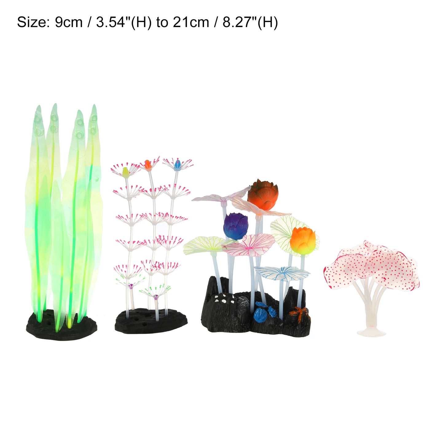 UXCELL Luminous Mushroom Plants Glowing Coral Plastic Artificial Aquarium Fluorescence Deco Ornament Fish Tank Accessories