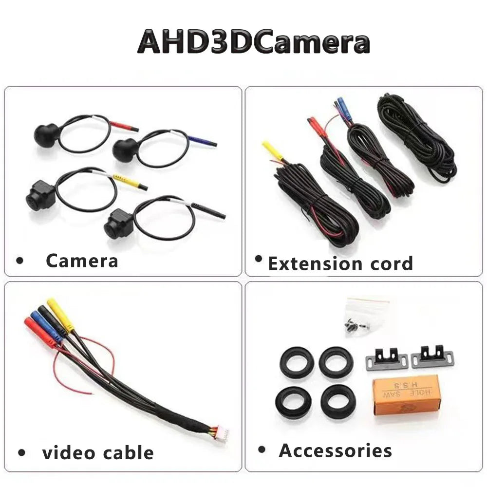 1080P 360° Panoramic Camera HD Rear / Front / Left / Right 3D 360 Bird View Panoramic Accessories For Car Android Radio