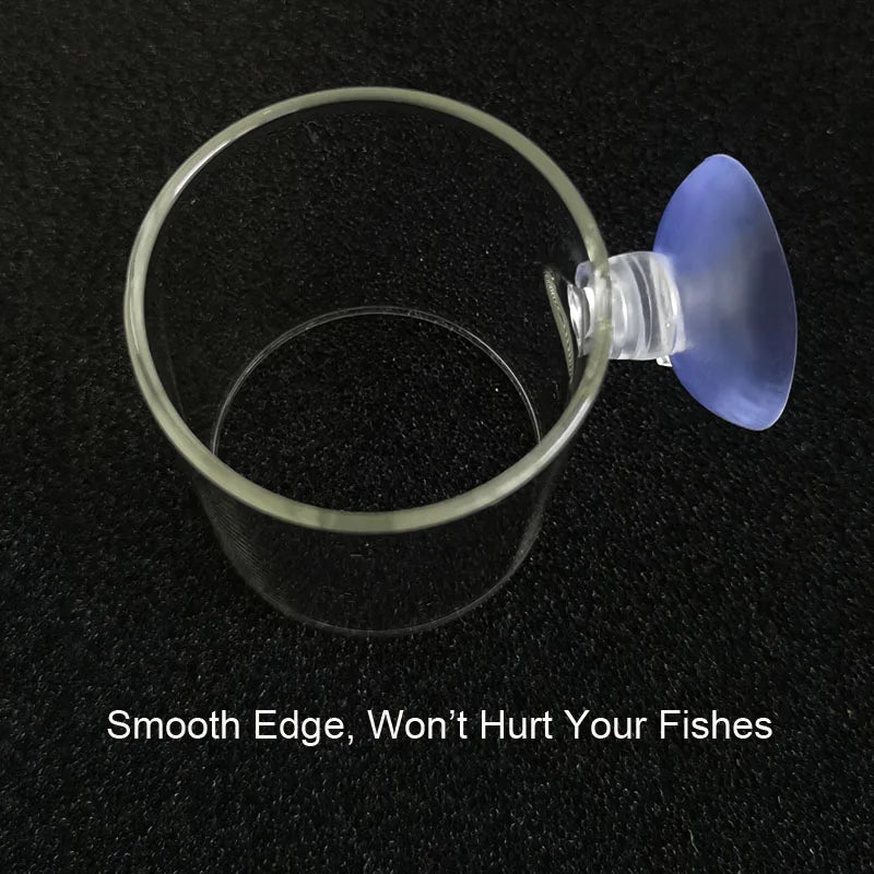 New Glass Aquarium Feeding Ring Fish Tank Station Floating Food Tray Feeder Aquarium Accessory with Strong Suction Cup