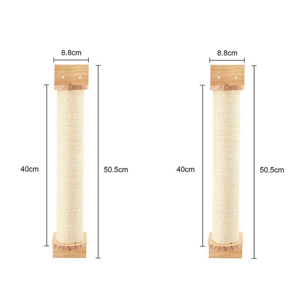 Cat Climbing Shelf Furniture Wall Mounted Cat Hammock and Wooden Stairway with Scratching Post for Cats Indoor Playing and Rest