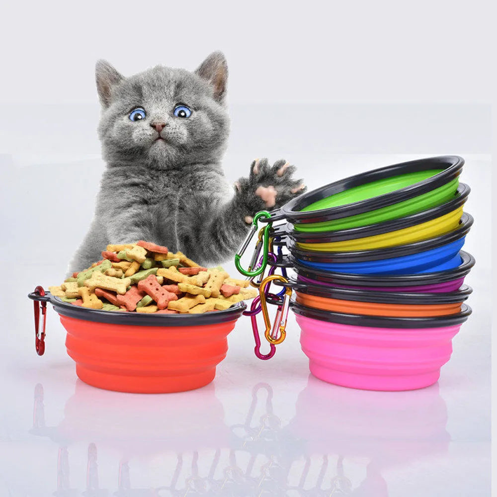 Collapsible Dog Bowls Portable Travel Dog Bowls Expandable for Cat Dog Water Bowl Food Feeding Dish Silicone Pet Bowl 350/1000ml