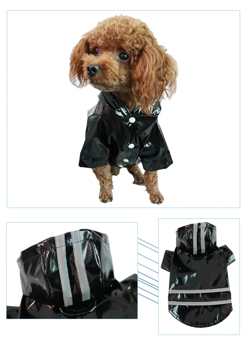 Dog Coat Waterproof PU Dog Raincoat for Small Dogs Cats Reflective Puppy Raincape Chihuahua Yorkies Pet Poncho dog raincoat