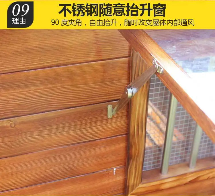 Outdoor Dog House Solid Wood Waterproof Large Dog Golden Retriever Kennel Rainproof Kennel Pet Villa Summer Outdoor Dog House